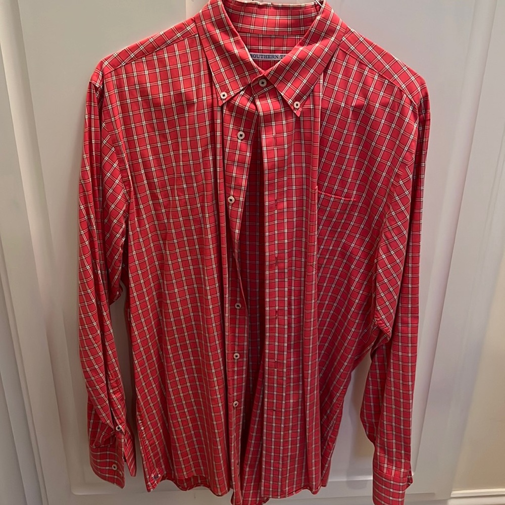 Southern Tide Long Sleeve Plaid Shirt Size XL